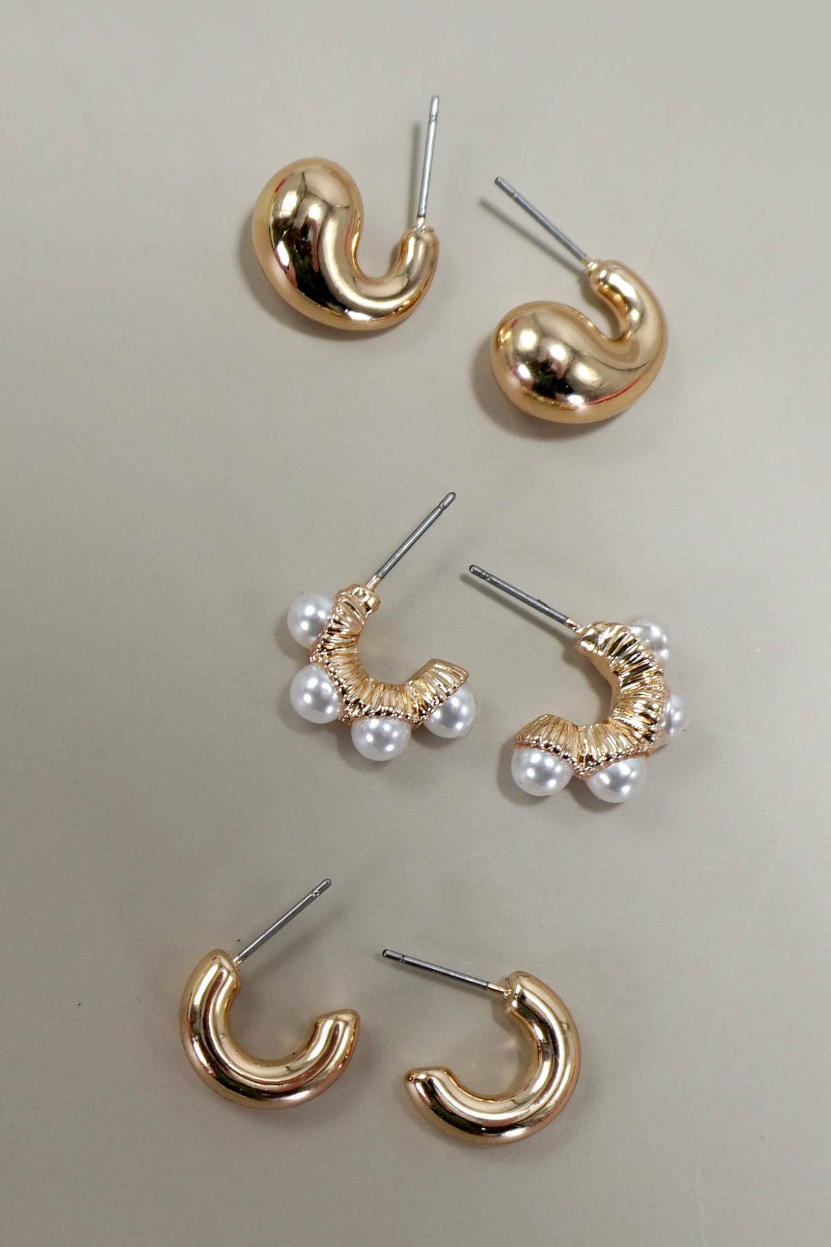 TRIO HUGGIE HOOP EARRINGS