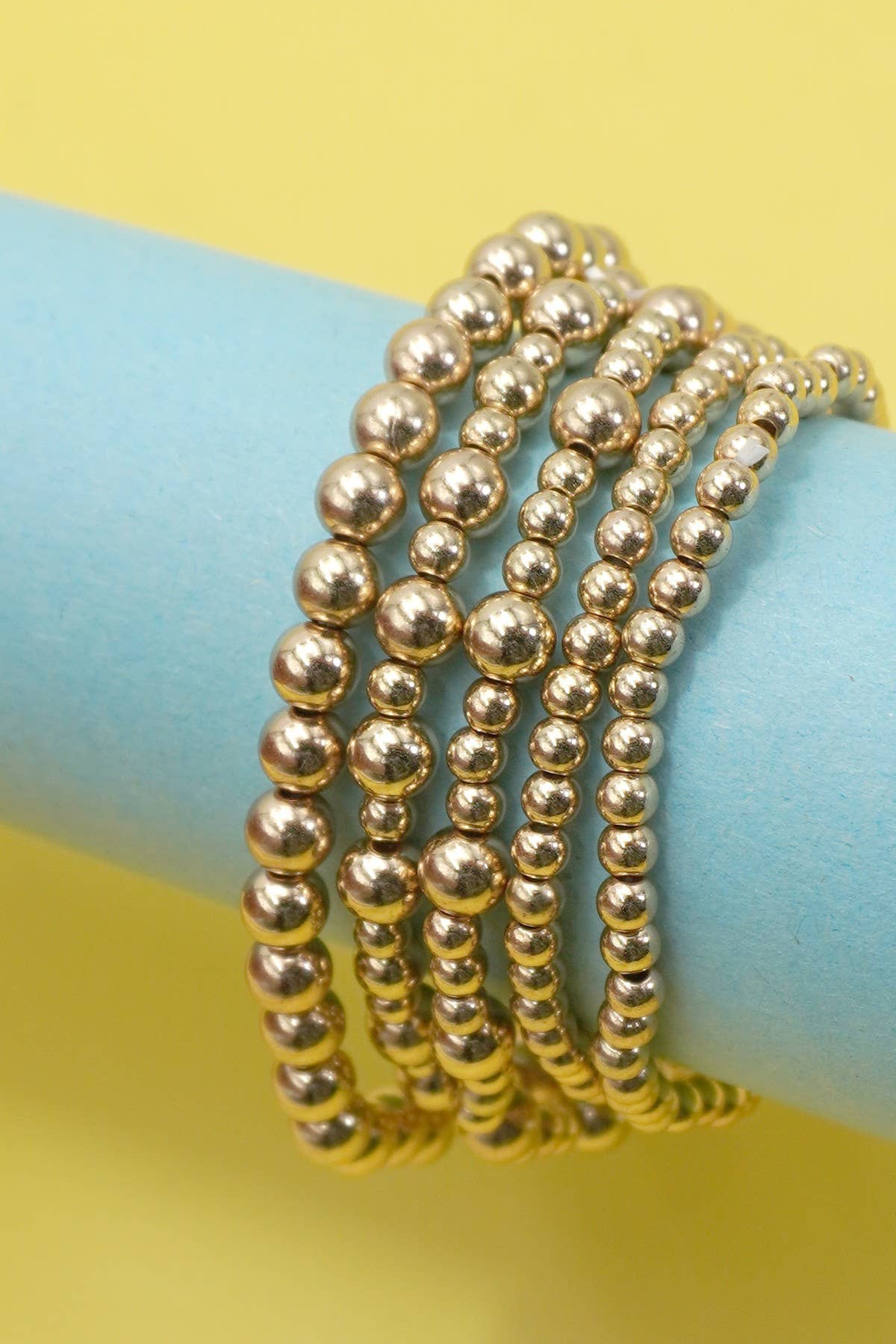 MULTI LAYER GOLD BALL BEADED BRACELET