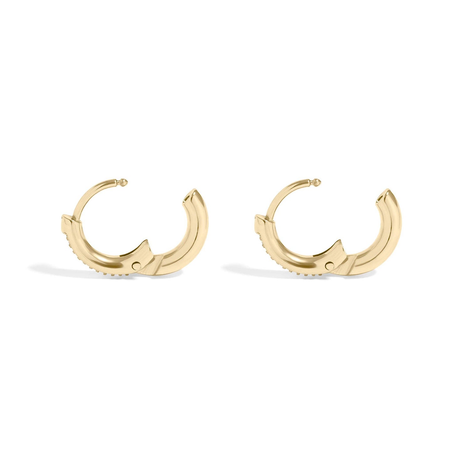 18K Gold PVD Stainless Steel CZ Mini Huggie Earrings