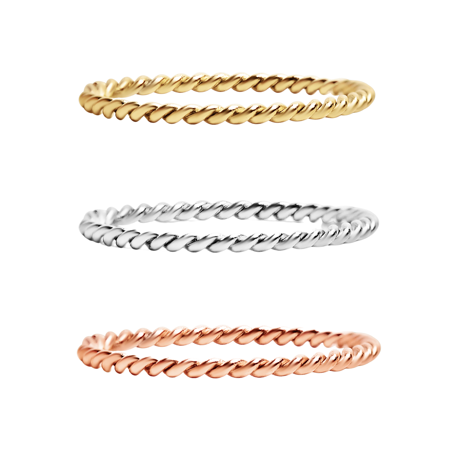 Stainless Steel Braided Stacking Ring - Hypoallergenic
