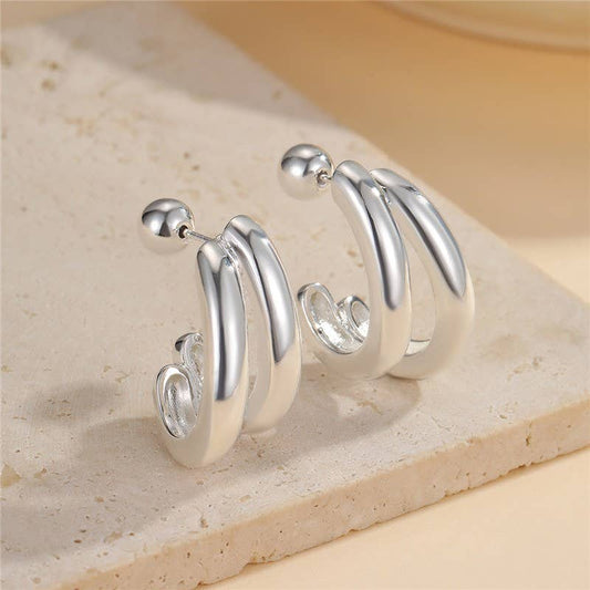 Double-Hoop Sculptural Earrings