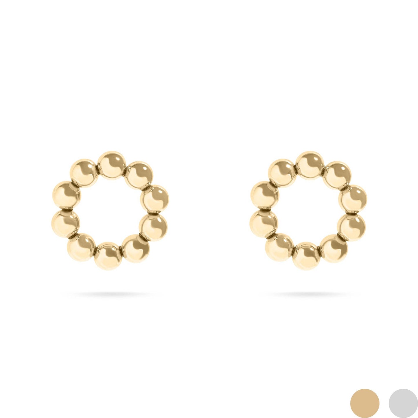 15mm 18K Gold PVD Stainless Steel Circle Ball Stud Earrings