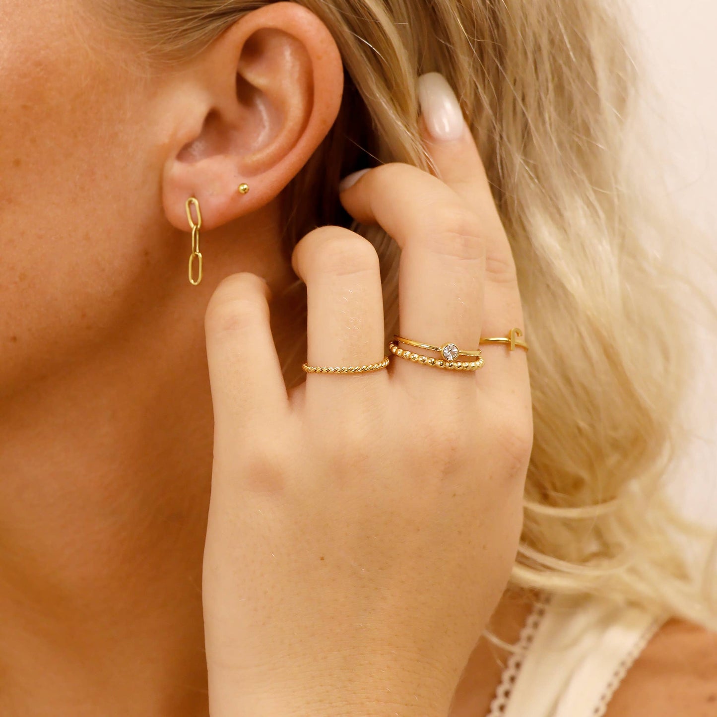 Stainless Steel Braided Stacking Ring - Hypoallergenic