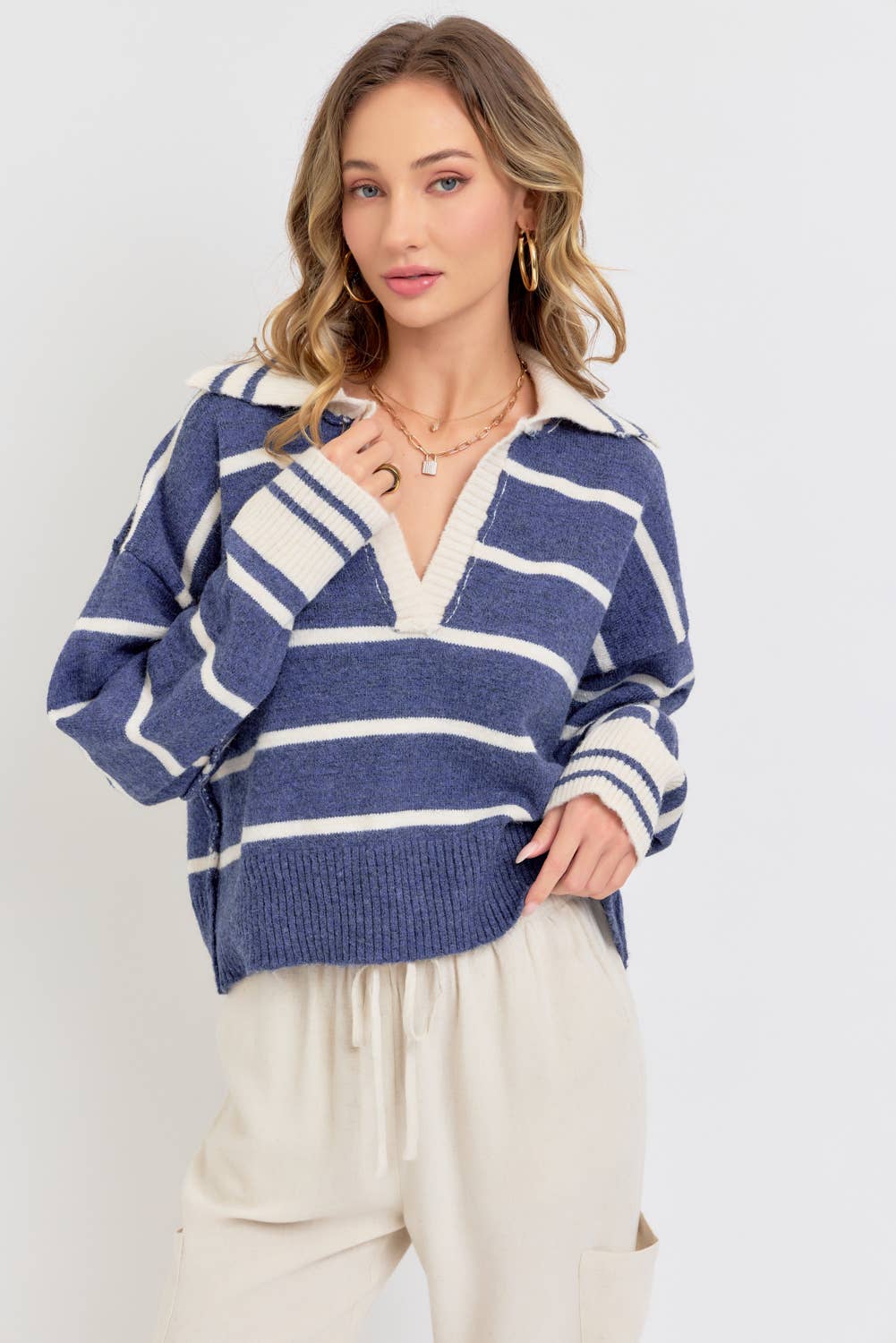 STRIPED EVERYDAY  KNIT SWEATER