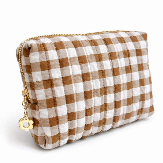 Everyday Gingham Cosmetic Bag – Lightweight Travel Pouch