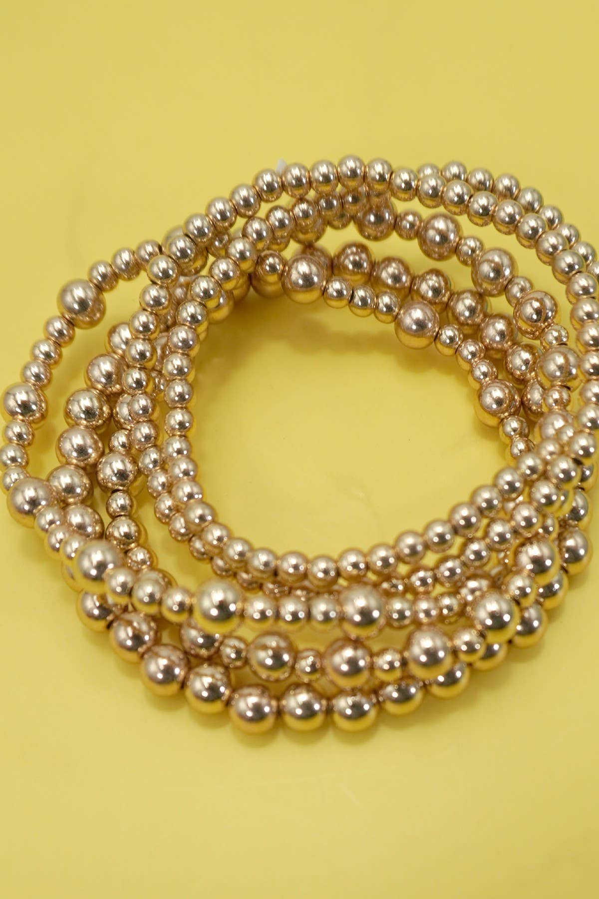 MULTI LAYER GOLD BALL BEADED BRACELET