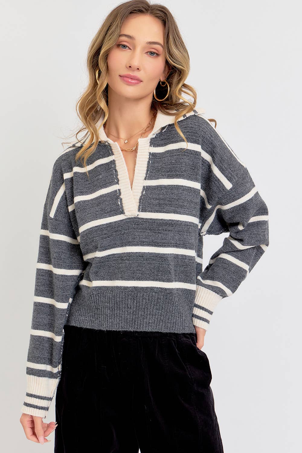 STRIPED EVERYDAY  KNIT SWEATER