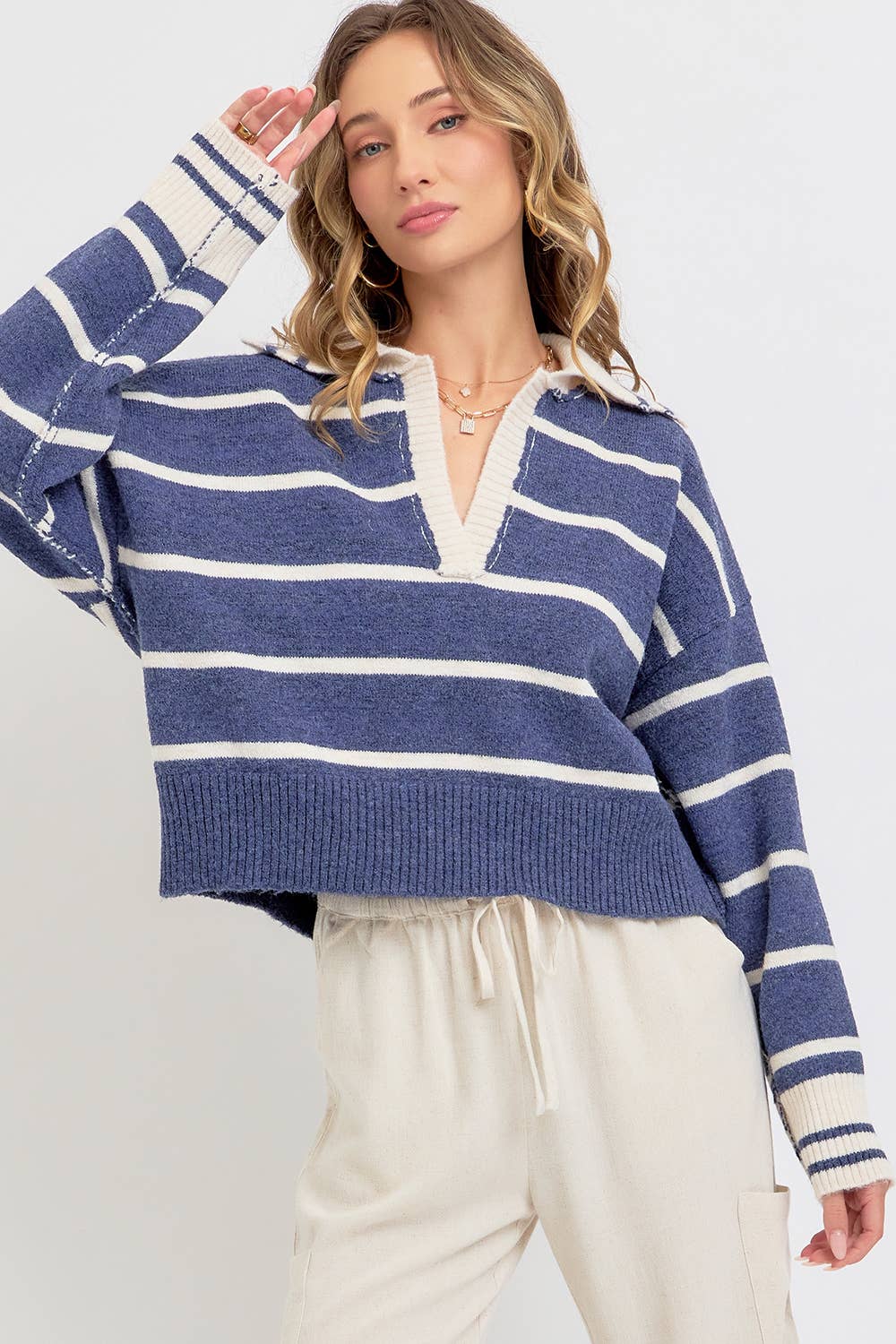 STRIPED EVERYDAY  KNIT SWEATER
