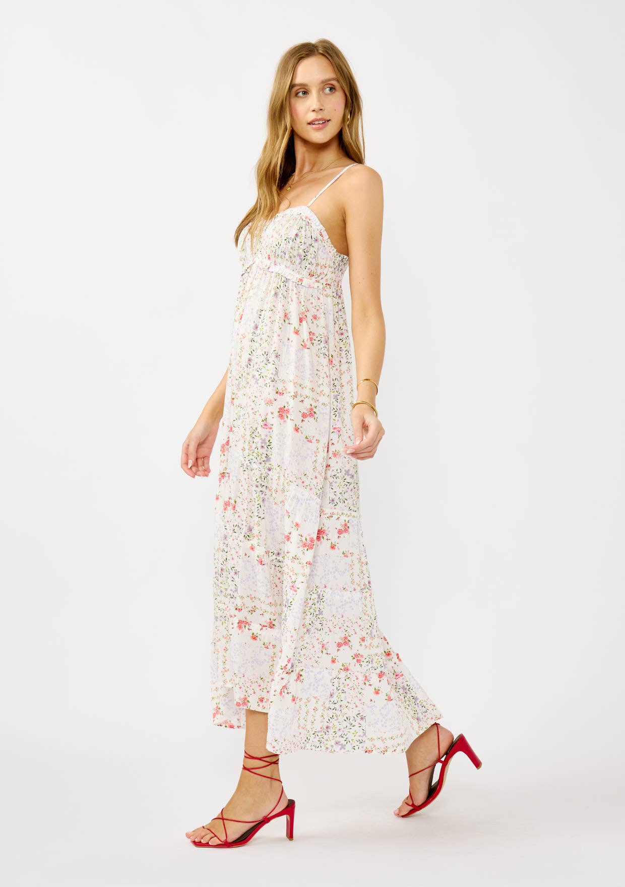 Smocked Spaghetti Strap Maxi Dress