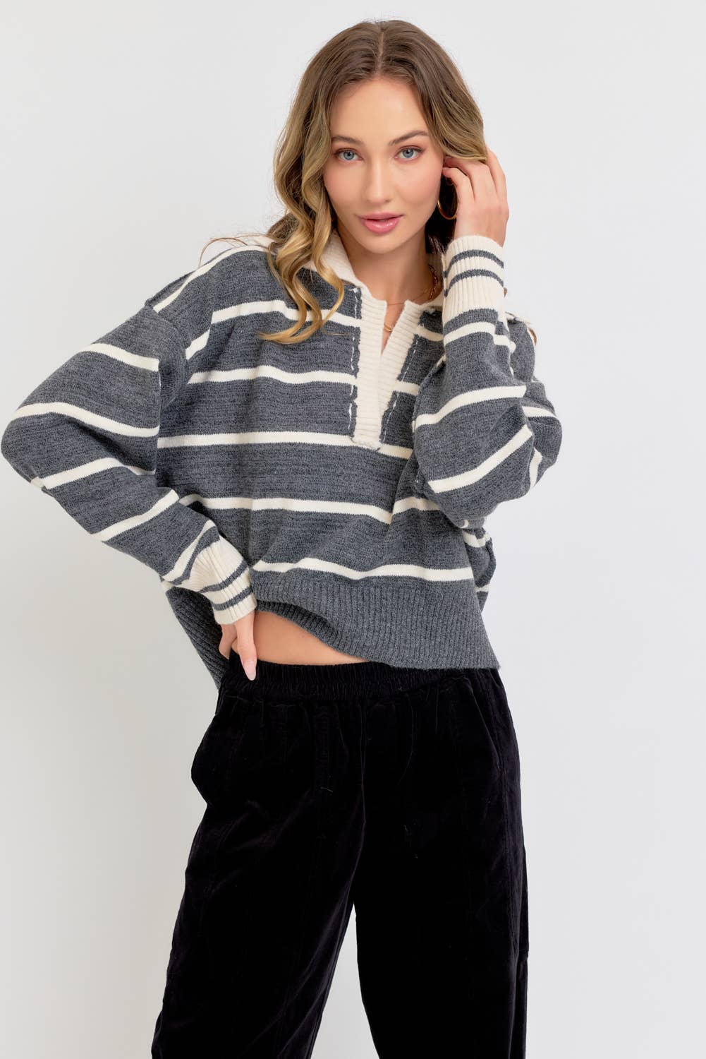 STRIPED EVERYDAY  KNIT SWEATER