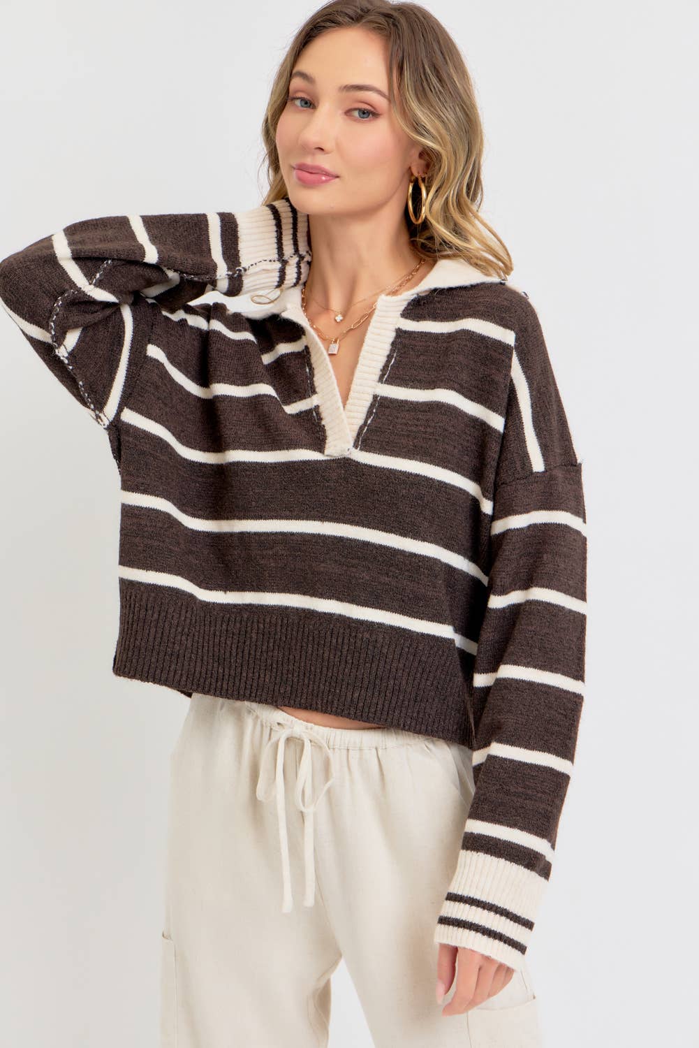 STRIPED EVERYDAY  KNIT SWEATER