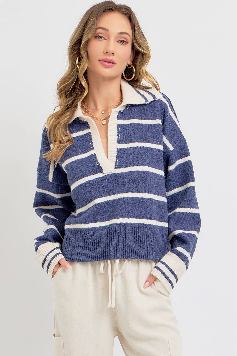 STRIPED EVERYDAY  KNIT SWEATER