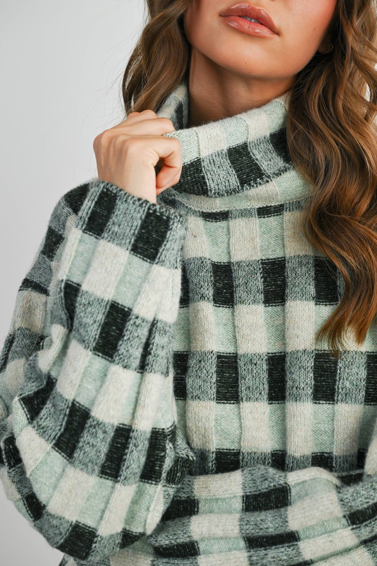 Fall Check Turtleneck Sweater - BMW7532