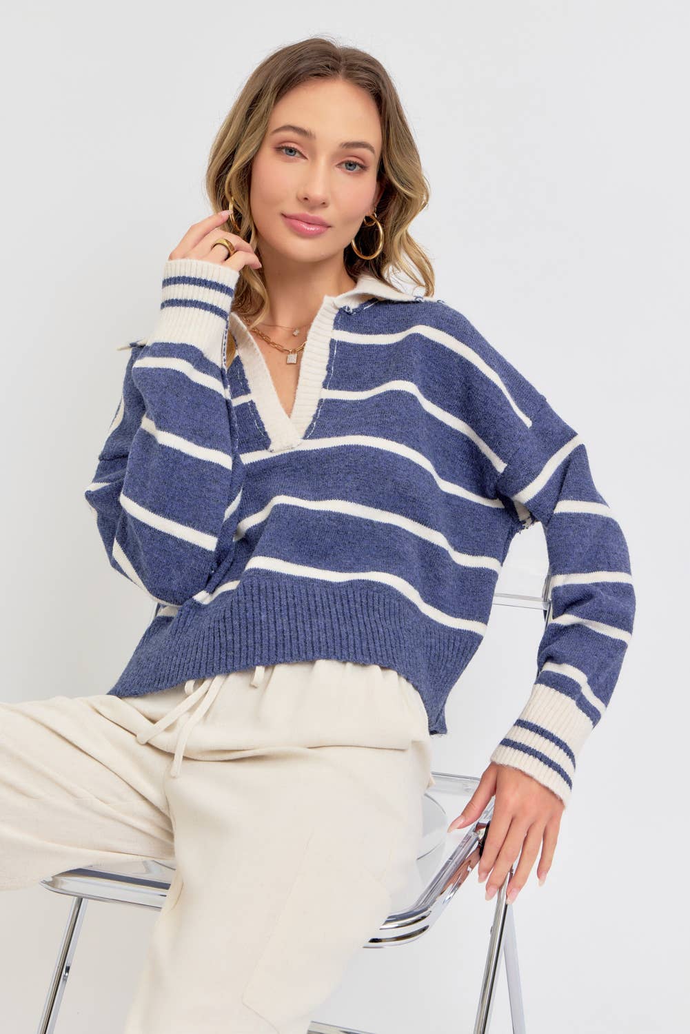 STRIPED EVERYDAY  KNIT SWEATER