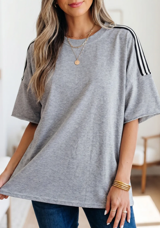 Light Grey Striped Tee