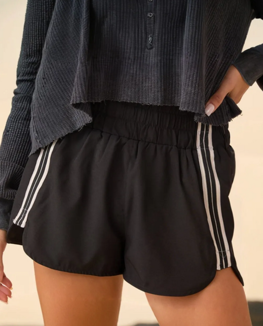 Black Striped Shorts