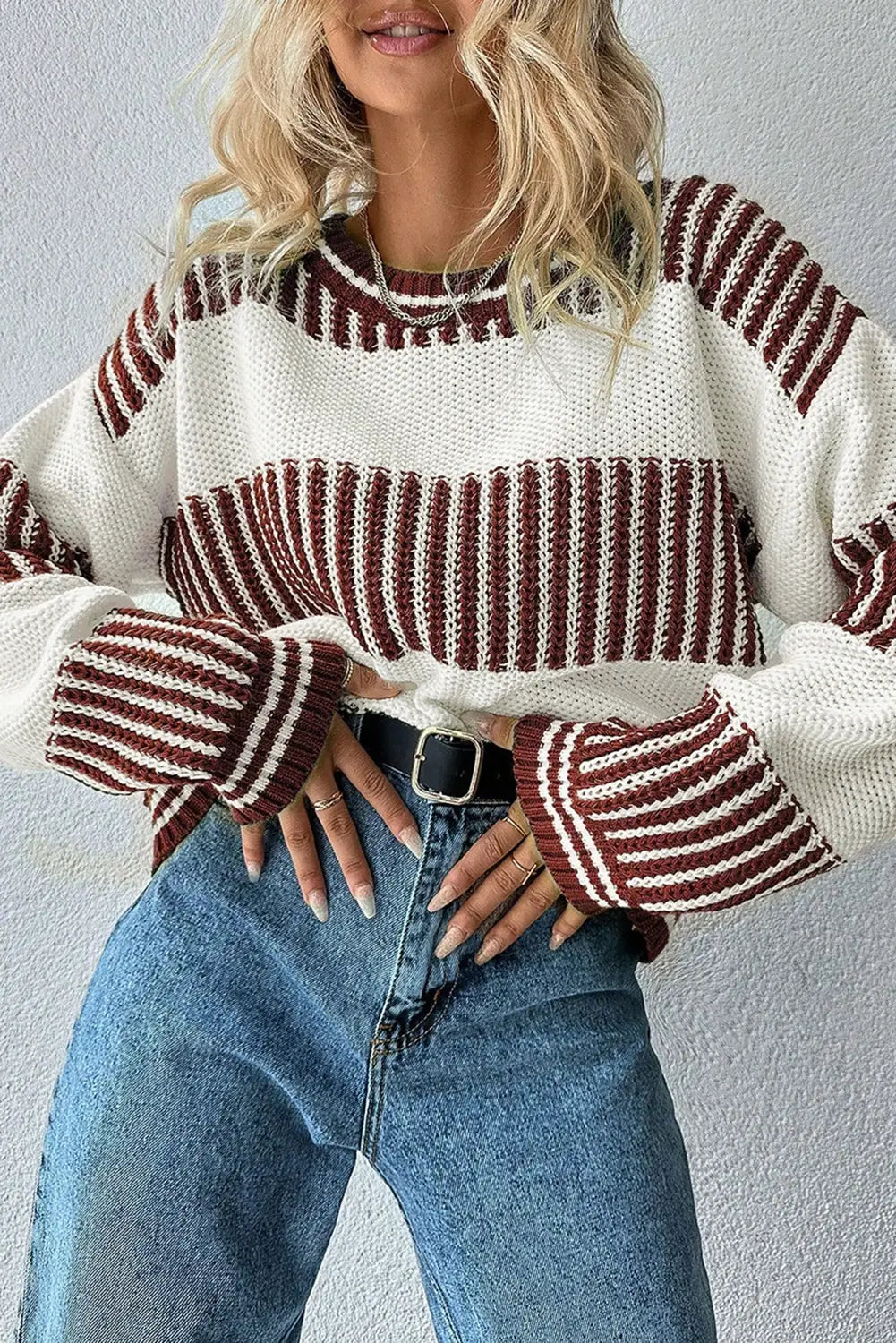 Brown Stripe Sweater