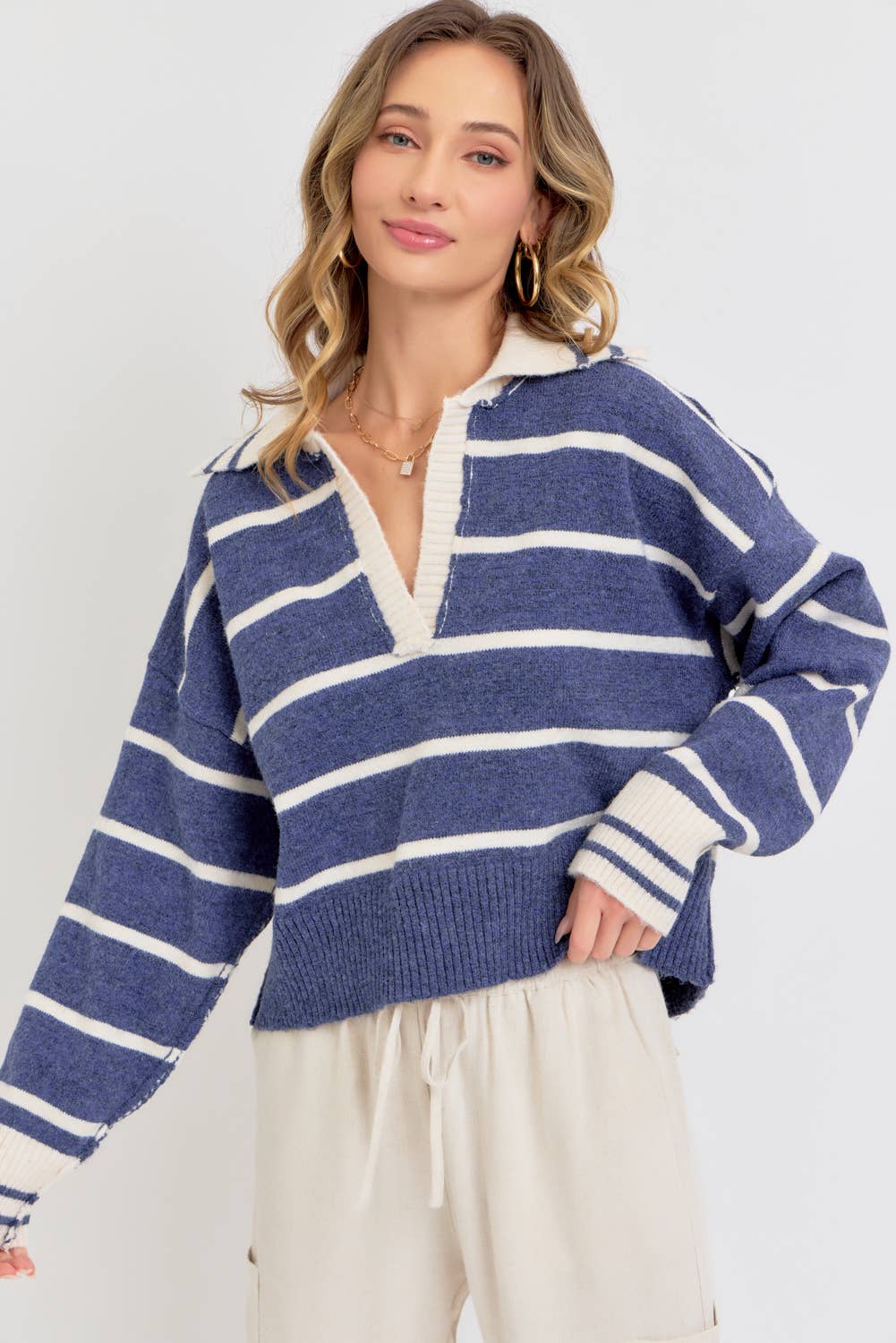 STRIPED EVERYDAY  KNIT SWEATER