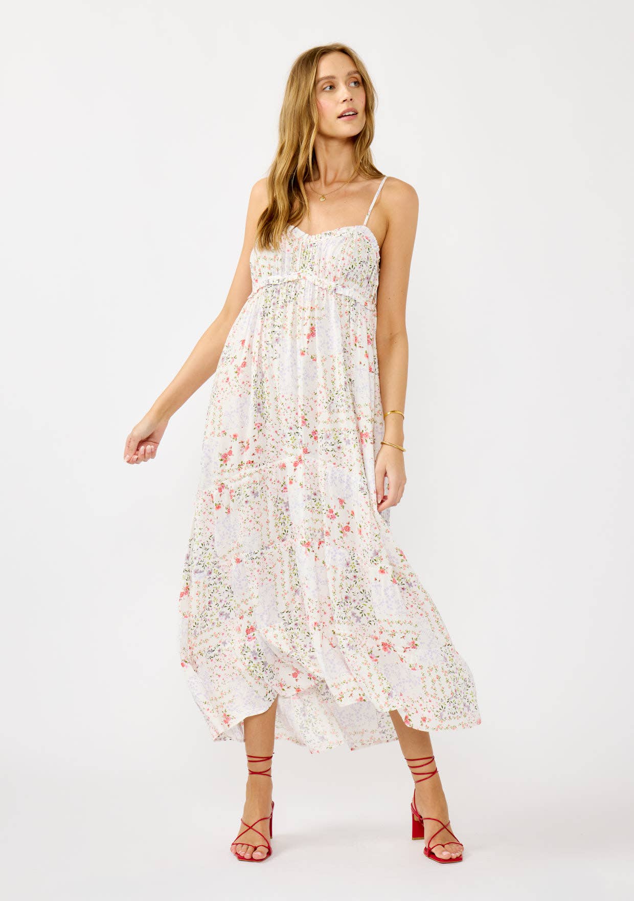 Smocked Spaghetti Strap Maxi Dress