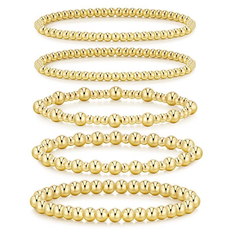 MULTI LAYER GOLD BALL BEADED BRACELET