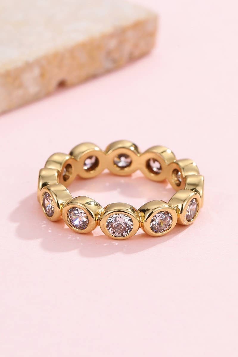 Gold Rhinestone Multi-Shape Eternity Stack Rings | 40R142