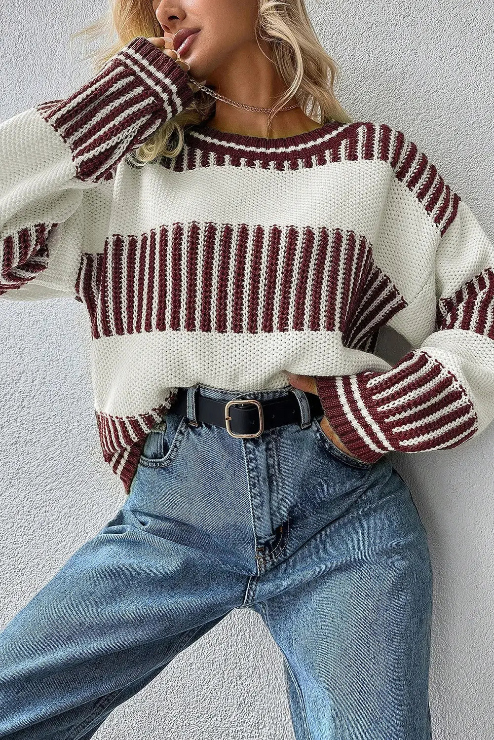 Brown Stripe Sweater