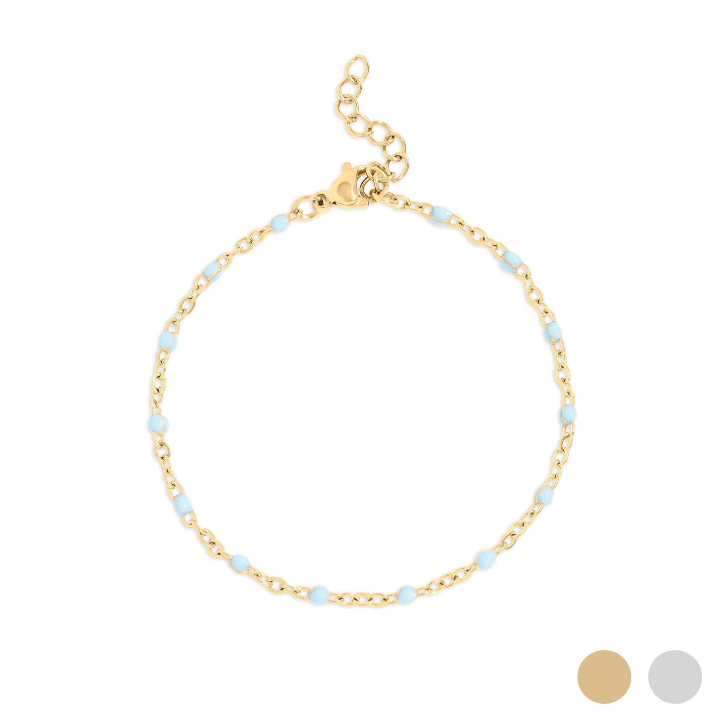 18K Gold PVD Stainless Steel Turquoise Confetti Bracelet