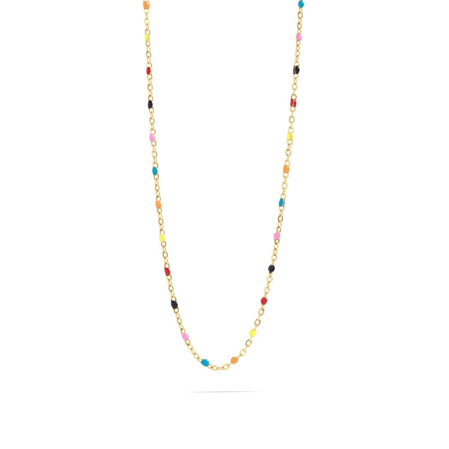 18K Gold PVD Stainless Steel Multi Confetti Chain Necklace