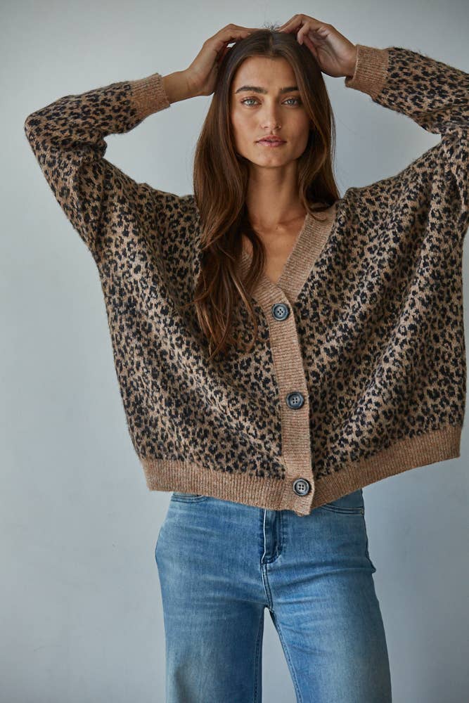 Animal Print V-Neck Cardi
