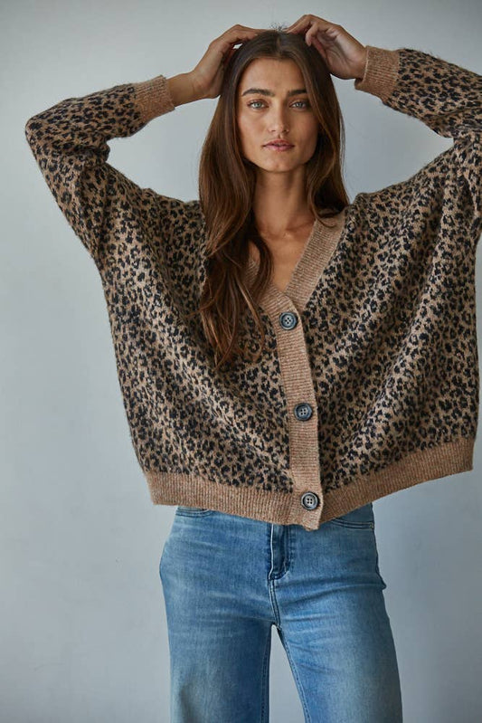 Animal Print V-Neck Cardi