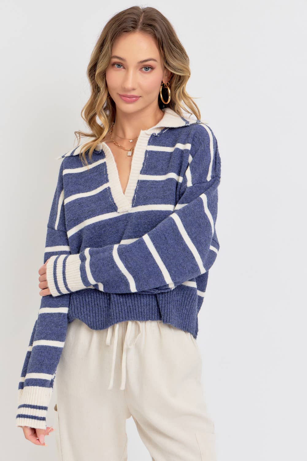 STRIPED EVERYDAY  KNIT SWEATER