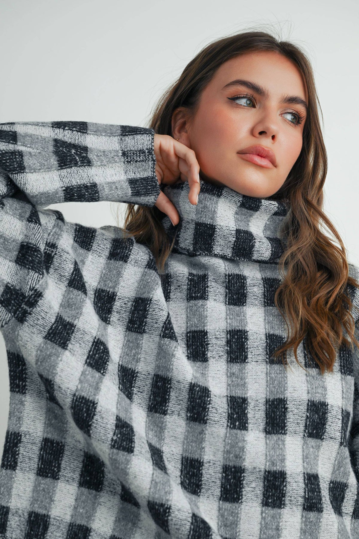 Fall Check Turtleneck Sweater - BMW7532