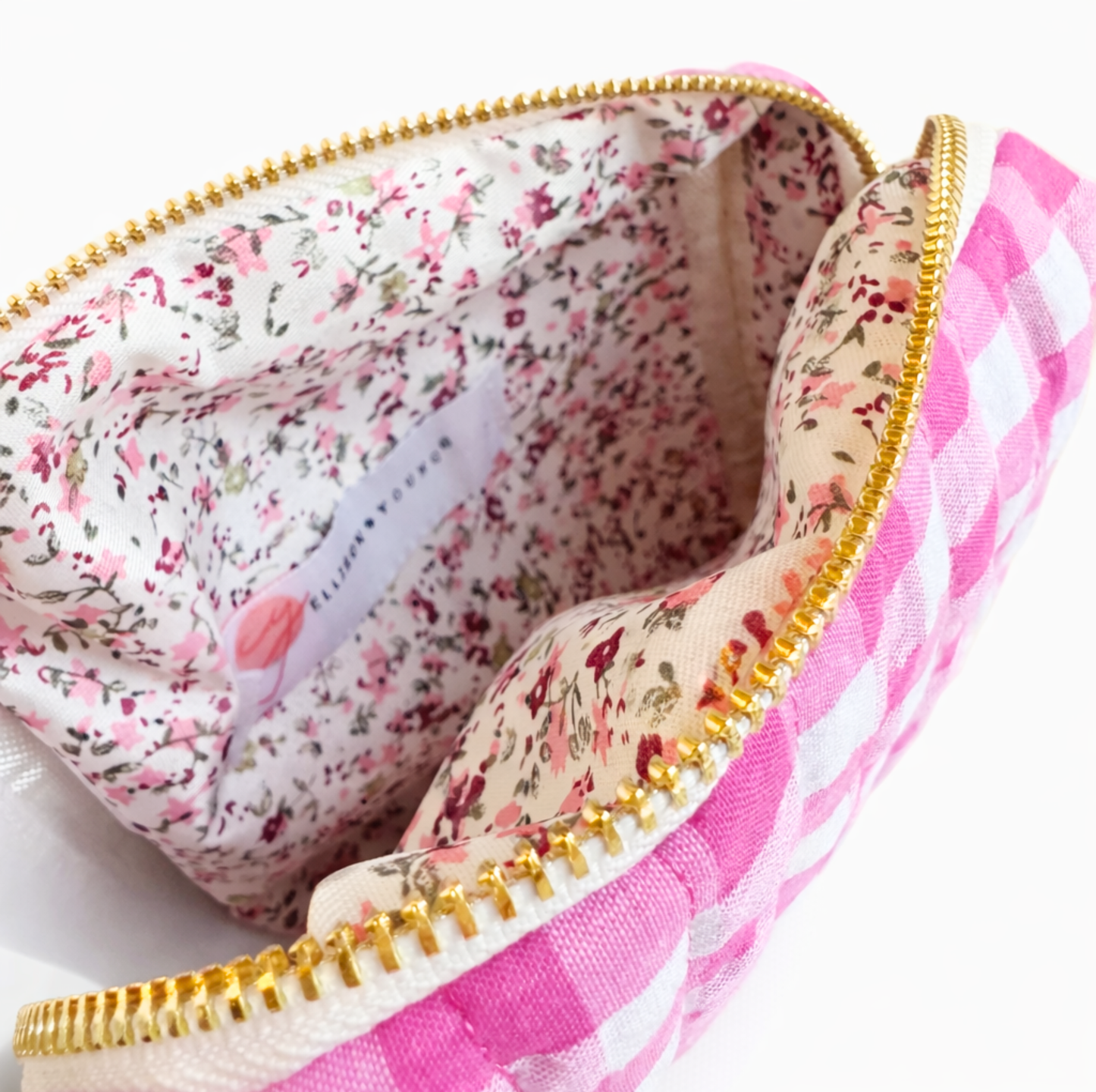 Everyday Gingham Cosmetic Bag – Lightweight Travel Pouch