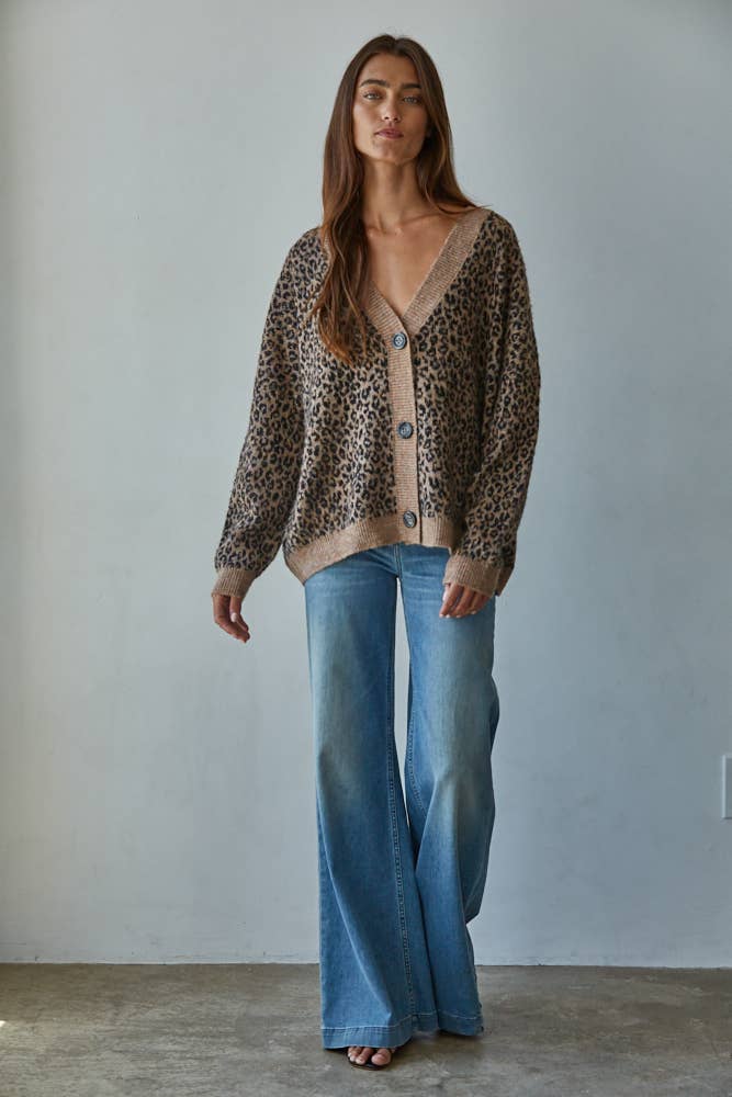 Animal Print V-Neck Cardi