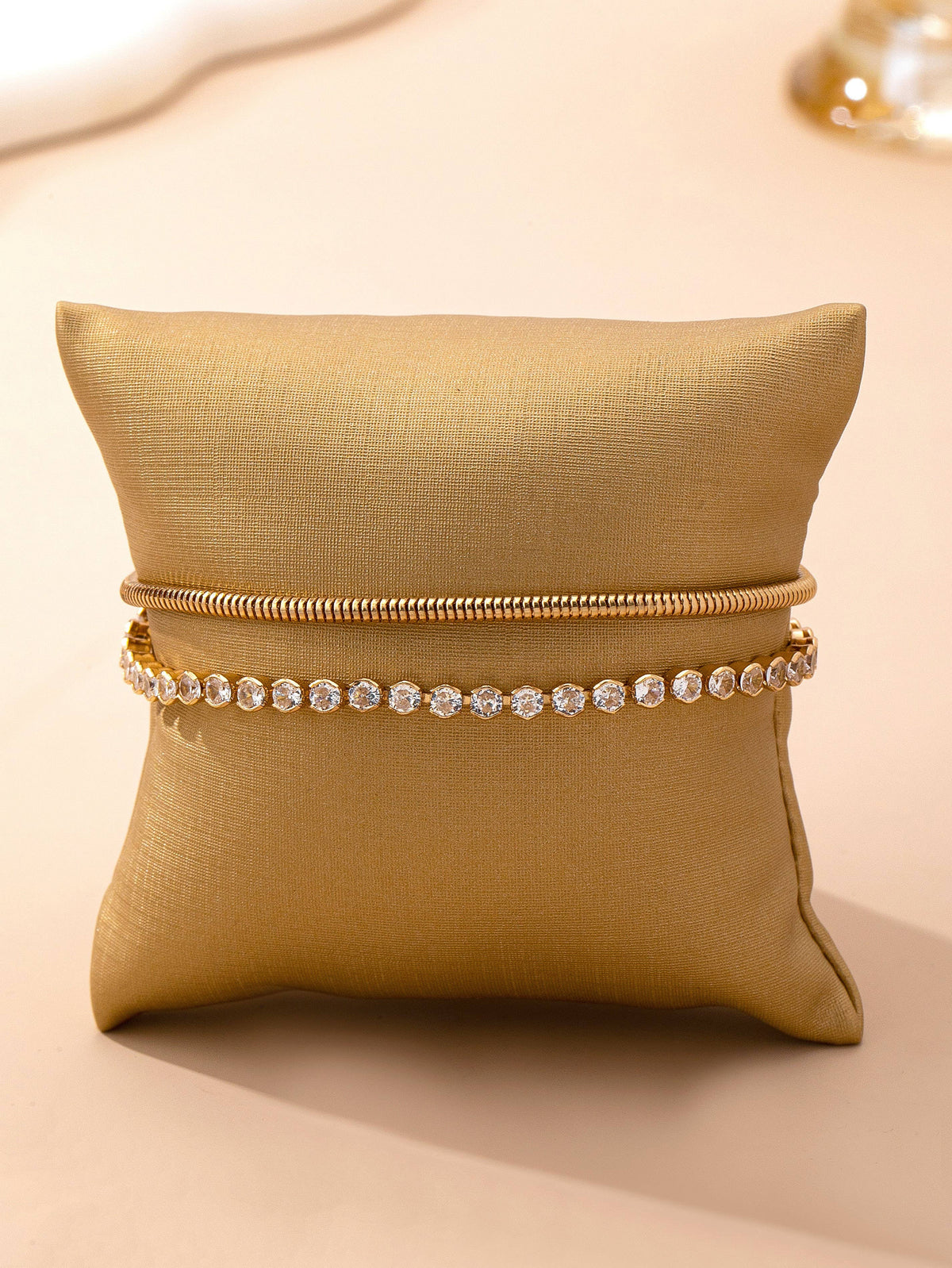 Double Snake Chain Crystal Bracelet | 80B1653